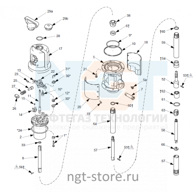 246919 Ремкомплект REPAIR KIT AIR MOTOR FB225 Graco Грако