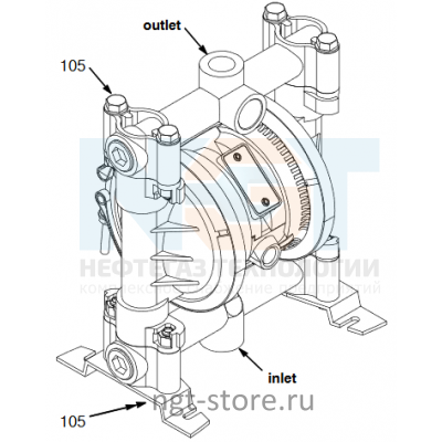 Пневматический насос Graco Husky 716 AL DIAPHRAGM PUMP W/2 DIRECTIO Грако