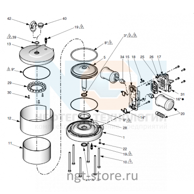 Ремкомплект уплотнений для MERKUR 30:1 MOTOR 3.5 Graco